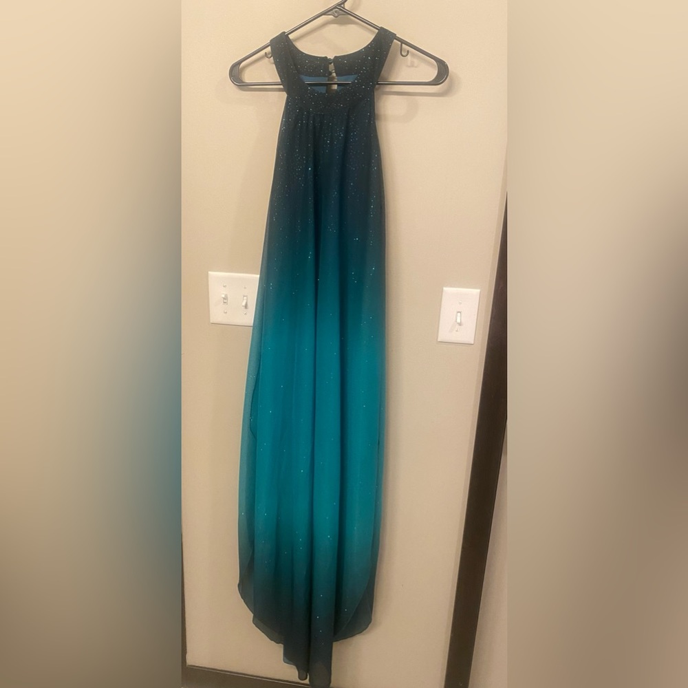 Sparkly ombre Teal Venus dress size medium